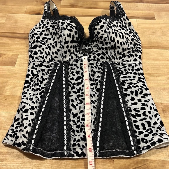 FREDERIKS CORSET Animal print blk lacy inserts women - Picture 6 of 11